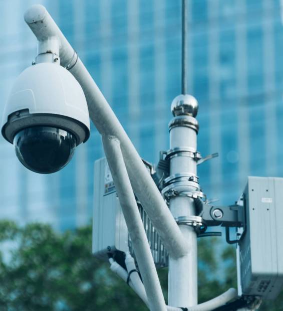 CCTV security camera in city of China.